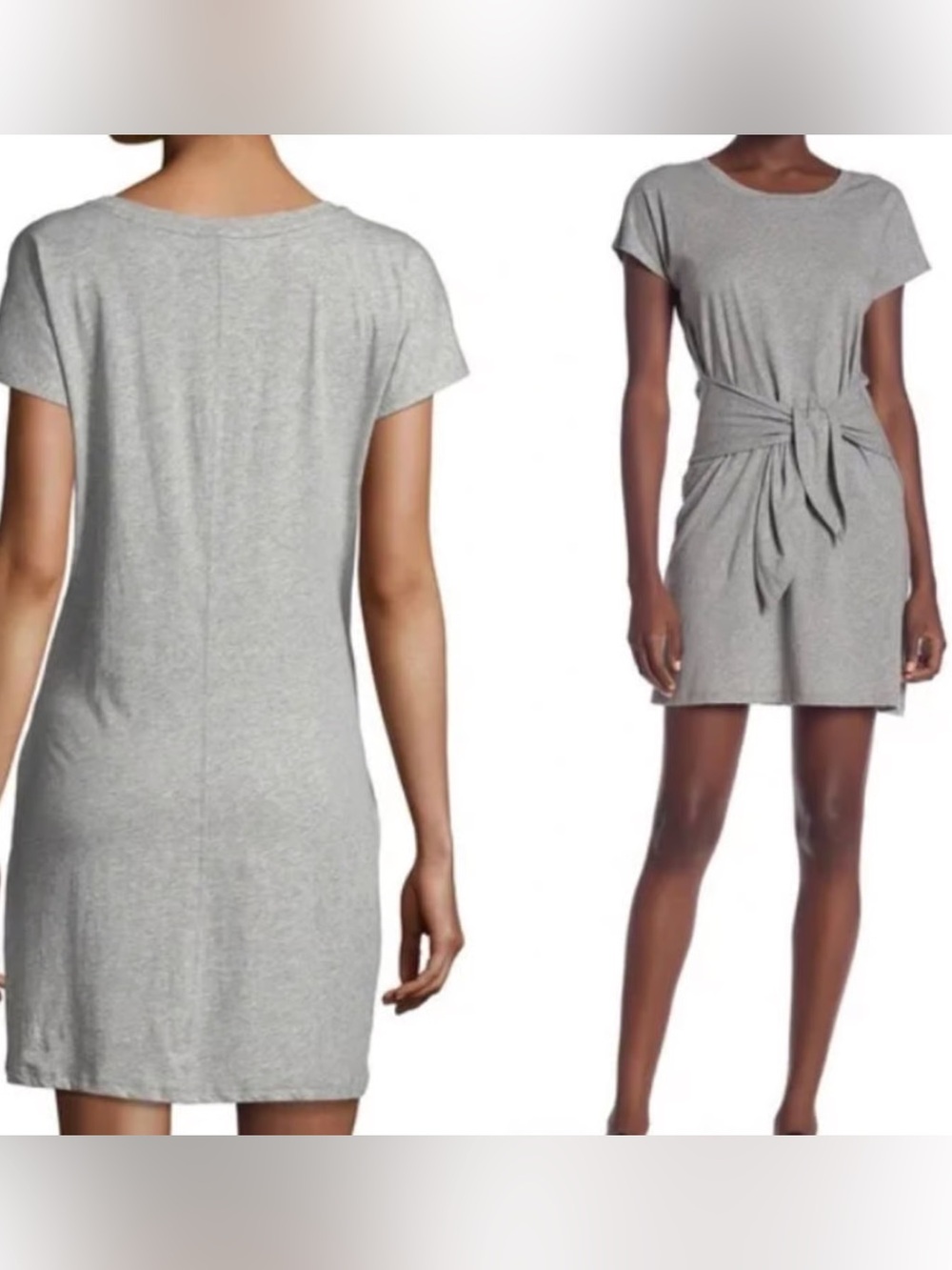 Joie Heather Gray Tie-Front Mini Dress